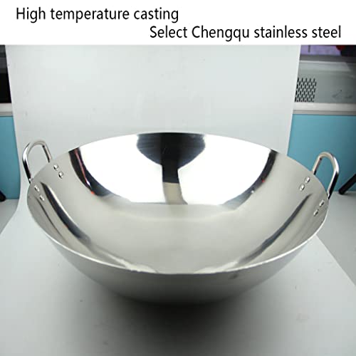 Wok de acero inoxidable 201 pulido de 34 cm miniatura 3