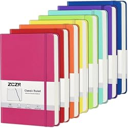 ZCZN 8 Pack Lined Journal Notebooks for Work, 5.5