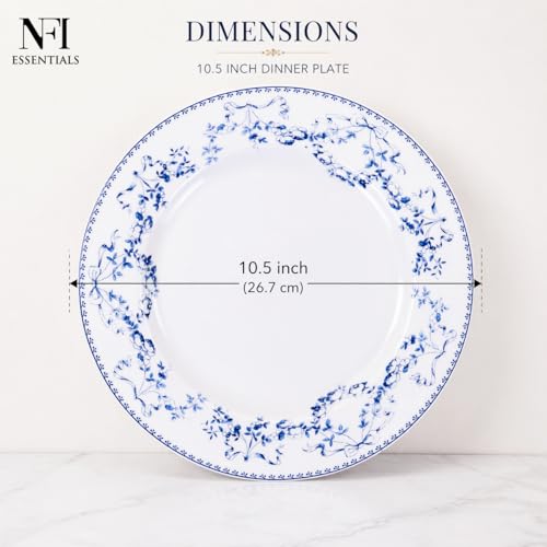 Image of NFI essentials 10.5 Inch Premium Ceramic Dinner Plate, Serving Plate for Main Course, Pasta, Rice, Salad & Meals, Dishwasher Safe Kitchen Dinner Plate.
