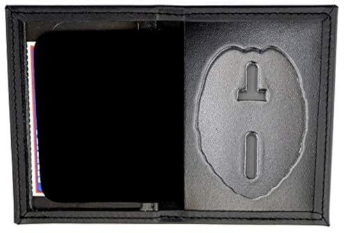 Image of Perfect Fit Dress Leather Badge and ID Case for Police Shield /Security (Cutout PF209)