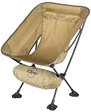 iClimb Ultralight Compact Camping Folding Hunting Beach Tactical Chair with Large Feet (Brown -...