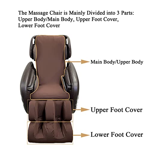 Riyifer Massage Chair Cover Full Body, Shiatsu Zero Gravity Single Recliner Chair Made Of Stretch Fabric Armchair Dustproof Cover Does Not Fade,Gray,Upper Body #TOP4