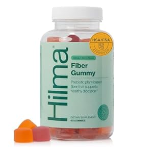 Hilma Prebiotic Fiber Gummies – Daily Fiber Supplement, Gummies for Adults – Supports Gut Health for Women & Promotes Regularity – Citrus & Berry Natural Flavor – FSA Eligible, 60 Count