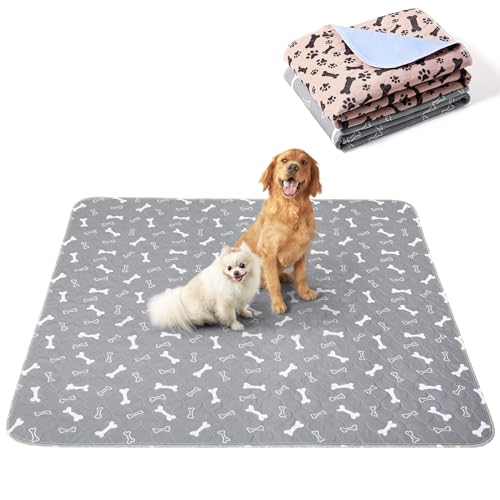 Image of Eterish Reusable Washable Pee Pads for Dogs Extra Large 54'' x 54'' 2 Pack, Absorbent Pet Puppy Dog Training Pads Non-Slip, Waterproof Whelping Potty Pads for Dogs Leak-Proof