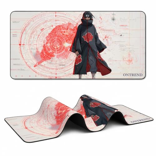 Image of ON TREND Anime Series Printed Mouse pad with Anti-fray Stitching, Waterproof Surface & Non-Slip Rubber Base Gaming Mouse Mat for Laptop, Computer & Desk (Large Extended -23x11 Inch) (Itachi)