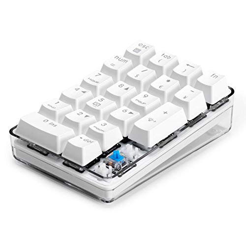 Magicforce . Number Pad, Mechanical Usb Wired Numeric Keypad With Blue Led Backlit 21-Key Numpad For Laptop Desktop Computer Pc Blue #TOP1