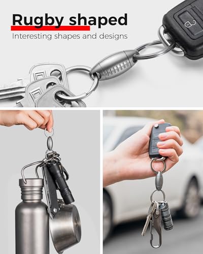 Image of FEGVE Titanium Quick Release Swivel Keychain, Pull Apart Detachable Keychain Heavy Duty Car Key Holder with Key Rings