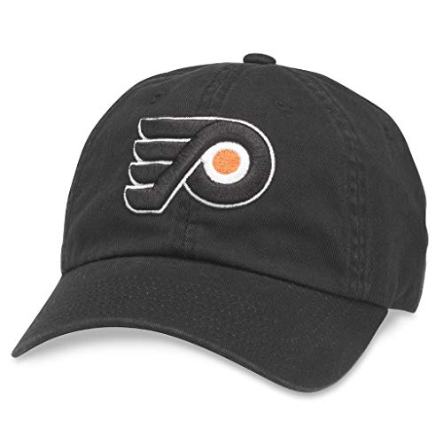 AMERICAN NEEDLE Philadelphia Flyers Unisex Blue Line Officially Licensed NHL National Hockey League Team Baseball Hat Adjustable Buckle Strap Dad Cap (40742B-PHF-BLK)