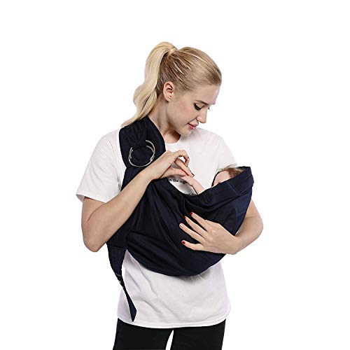CUBY- Einstellbar Babytragetüch - 100% Bio Baumwolle - für Neugeborene Kleinkinder bis 15 KG - Ergonomische Babytragen (Klassisches Grau) - Image 3