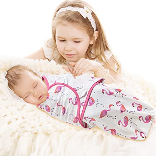 Image of Baby Swaddle Blanket, 3 Pack Newborn Swaddles 0-3-Months, Small-Medium Easy Change Infant Wrap, Infant Swaddling Sack, Adjustable Swaddle Blanket (Pink Flowers)