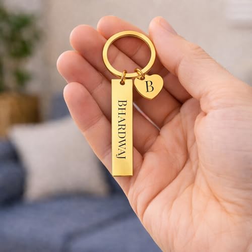 Image of Premium Customized Metal Keychain | Personalized Name Engraved Keychain for Car & House Keys | Stylish Stainless Steel Gift for Men & Women