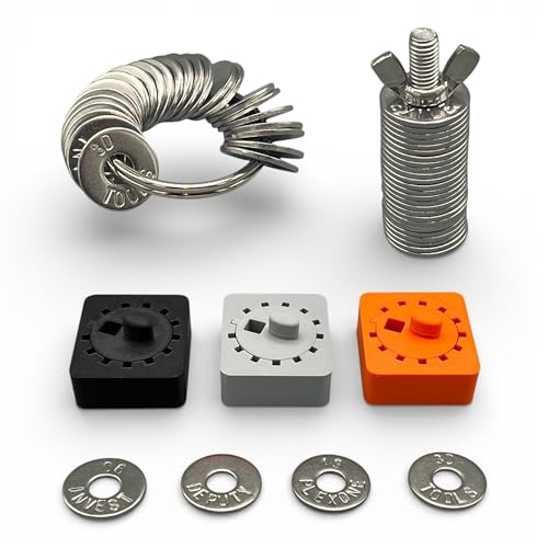 Seed Pharse sichern, Bitcoin Wallet Stahl, Recovery Pharse, Cold Wallet, BTC Storage, Unterlegscheiben stempeln für Schlagbuchstaben und Schlagzahlen, BTC Stanzschablone (Orange)