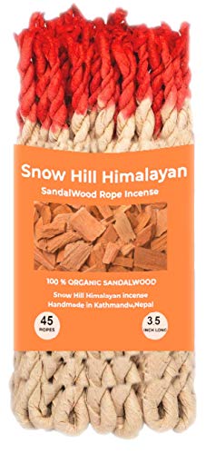 Snow Hill Himalayan Aromatherapy Organic Sandal Wood Incense Handmade In Nepal Contain 41/45 Pcs X 3 Bundle - Used For Aesthetic Reasons Therapy Meditation And Ceremony #TOP2