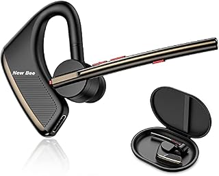 Bluetooth Headset New bee V5.2 Wireless Bluetooth Earpiece 24Hrs Talktime CVC8.0 Dual Mic