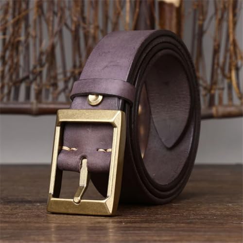 Men’S 3.9CM Thickened Genuine Leather Luxury Designer Belt With Copper Buckle For Vintage Jeans Cowboy3