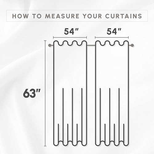 Elegant Comfort Luxurious Aurora Jacquard Look Curtain Panel Set with Attached Valance 54" X 63 inch (Set of 2), Gray