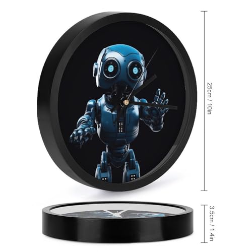 Horloge murale sans tic-tac robot bleu de 25,4 cm pour éliminer les bruits - 3