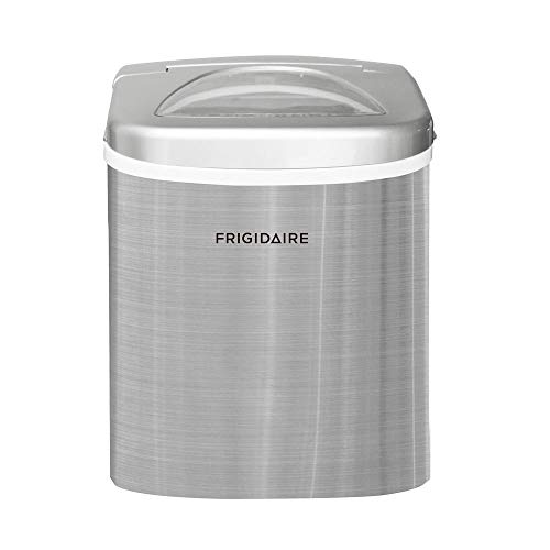 FRIGIDAIRE Counter Top Ice Maker, Produces 26 pounds Ice per Day, Stainless Steel with White See