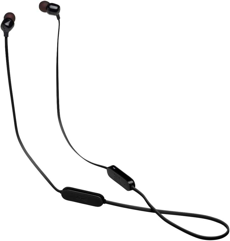 JBL Tune 125BT Wireless In-Ear Headphones, Pure Bass Sound, Lossless 5.0 Bluetooth, 16H Battery, Magnetic Cable, Multi-Point Connection, Voice Assistant, 3-Button Remote with Mic - Black, JBLT125BTBLK