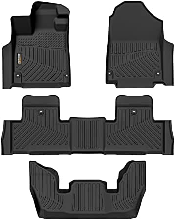 Binmotor All Weather Custom Floor Mats for Acura MDX 2024 2023 2022, 1st & 2nd & 3rd Row Full Set Car Mats TPE, Heavy Duty Car Floor Liners Guard Black Automotive Accessories