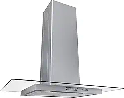 Coifa Ilha 90cm Vidro Reto Nardelli Inox