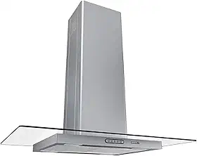Coifa Ilha 90cm Vidro Reto Nardelli Inox