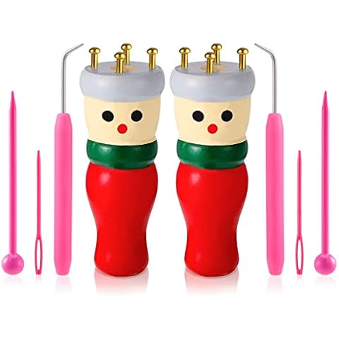 2 Pack Knitting Dolly Set, Knitting for A Beginners Starter Kit for Adults French Knitting Machine, Wooden Spool Knitting Doll for Kids Grandkids, Daughter Or Children, Beginners Knitting Kit Cover