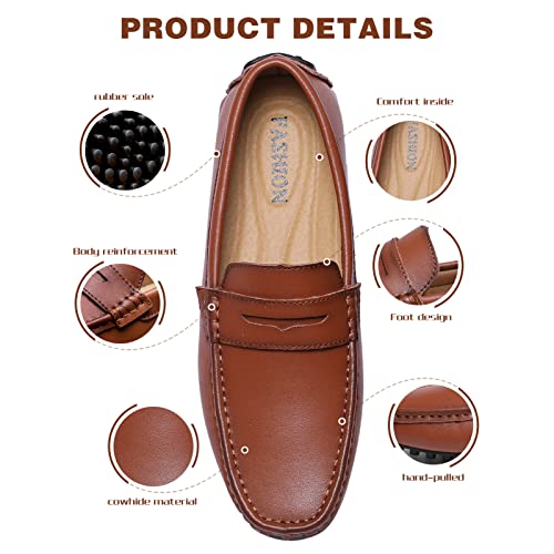 Men's Flat Penny Loafer Leather Slip on Dress Driving Moccasins Casual Shoes2
