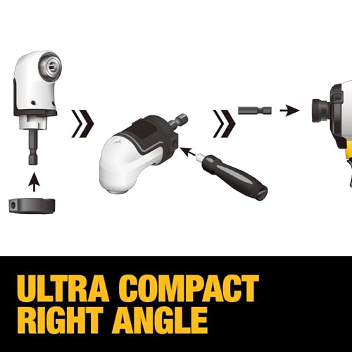 Image of DEWALT Right Angle Drill Attachment, 12 in 90 Degree Drill Adapter, Compact 4-in-1 Modular FLEXTORQ Impact Ready Straight Flexible Shaft (DWAMRASETFT) (Pack of 5)