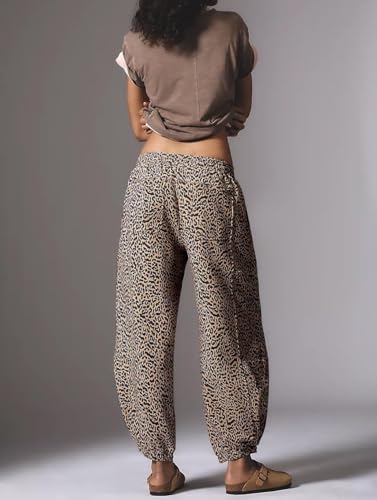 Women Camo Baggy Fleece Sweatpants Elastic High Waisted Trouser Active Workout Jogger Pant Lounge Bottoms with Pockets3