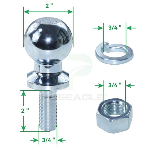 Image of [Upgraded Universal Heavy Duty Zero Turn Mower Trailer Hitch | Include Chrome Trailer Hitch Ball, 3,500 lbs, 2 Inch Diameter, 3 /4 x 2-Inch Shank and L Socket Wrench