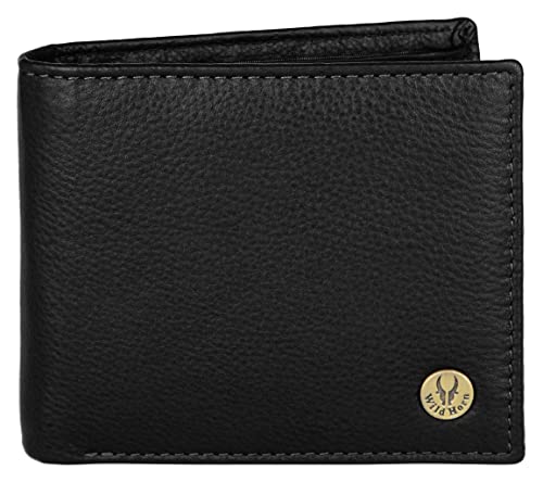Image of WildHorn RFID Protected Leather Wallet for Men, Black