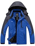 Wantdo Men's Waterproof Mountain Jacket Fleece Windproof Ski Jacket US L Sky Blue L