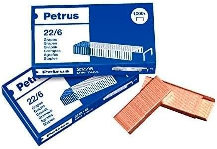 Petrus 55721 22/6 Copper Staples, Pack of 25