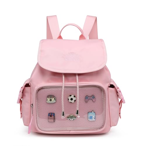RAINBOW SMILE Mochila Kawaii Oxford Ita Bag, rosa