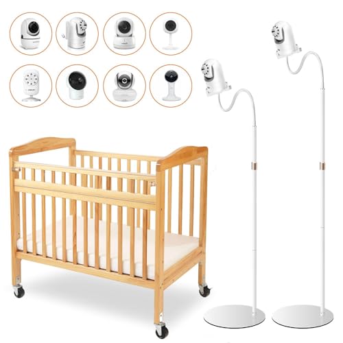Image of BSAVLR Baby Monitor Mount,Baby Monitor Floor Stand Compatible for Infant Optics DXR-8Pro,NanitPro,HelloBaby,eufy,ANMEATE Camera,Adjustable Height Baby Holder