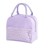 Lunch Bag, Insulated Lunch Bag Cooler Bag Portable Thermal Lunch Bags Organizer Tote Bag for Women Adults Kids Work School Picnic (Daisy Purple)