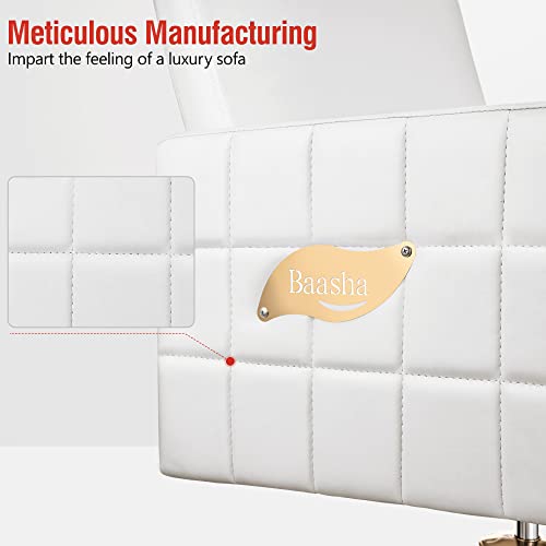 Baasha Gold Salon Chair, Professional White Salon Chair For Hair Stylist, Salon Styling Chair With Heavy Duty Hydraulic Pump, Beauty Hair Stylist White Chair, White Barber Chair - White And Gold #TOP4