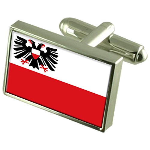 Preisvergleich Produktbild Select Gifts Stadt Lübeck Deutschland Fahne Manschettenknöpfe graviert Box