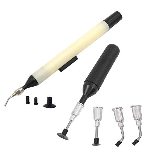Jiayouy 2-Piece Vacuum Pen Pickup Tool Set for IC SMD Precision Component Placement with Interchangeable Tips and Cups
