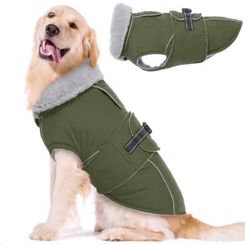 Image of Lelepet Dog Coats for Large Dogs Waterproof Dog Jacket with Adjustable Fit