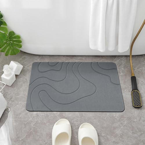 Alfombrilla de piedra para baño lavable y absorbente 4