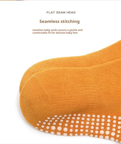 Baby Non-skid Socks Toddler Newborn Infant Non Slip Socks with Grips Anti-Slip Girls Boys Ankle Socks 12 pairs 5