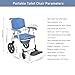 INTSUPERMAI Portable Toilet Chair Aluminum Alloy Toilet Chair Shower Chair Bath Chair Shower Wheelchair Toliet Booster with Removable Bed Pan& Rear Armrest for Inconvenient People