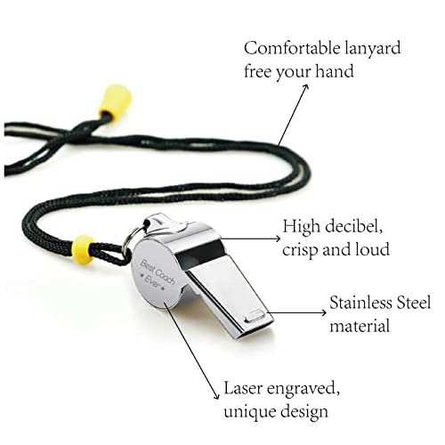 Silbato deportivo con cuerda de acero inoxidable miniatura 3