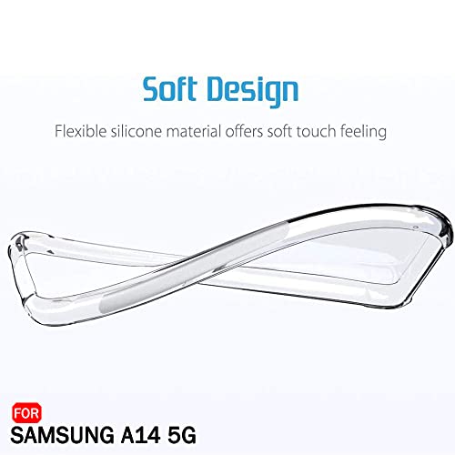Image of TheGiftKart Back Cover Soft Case for Samsung Galaxy A14 4G / A14 5G | Best Camera Protection | Inbuilt Dust Plugs & Anti-Slip Grip | Ultra Clear Slim (Silicone | Transparent)