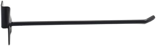 Miniatura 5 de TTZEZE Paquete de 6 ganchos Slatwall, ganchos resistentes para uso general, rejilla de metal de grado comercial, surtido de estanterías negras para