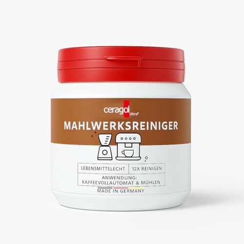 ceragol ultra Mahlwerks-Reiniger, 200g – Reinigungs-Granulat für Kaffee-Vollautomaten und Mühlen aller Art, Reinigungsbohnen für 12 Anwendungen