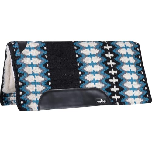 Classic Equine SensorFlex Blanket Top Straight Pad, 1-inch (Black-Turquoise, 32 x 34)