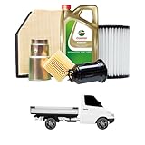  Tagliando compatibile con MERCEDES-BENZ Sprinter 2-T Pianale Piatto/Telaio 208 CDI 60 kw Diesel 2000-2006 - 9 Litri di olio + 4 Filtri